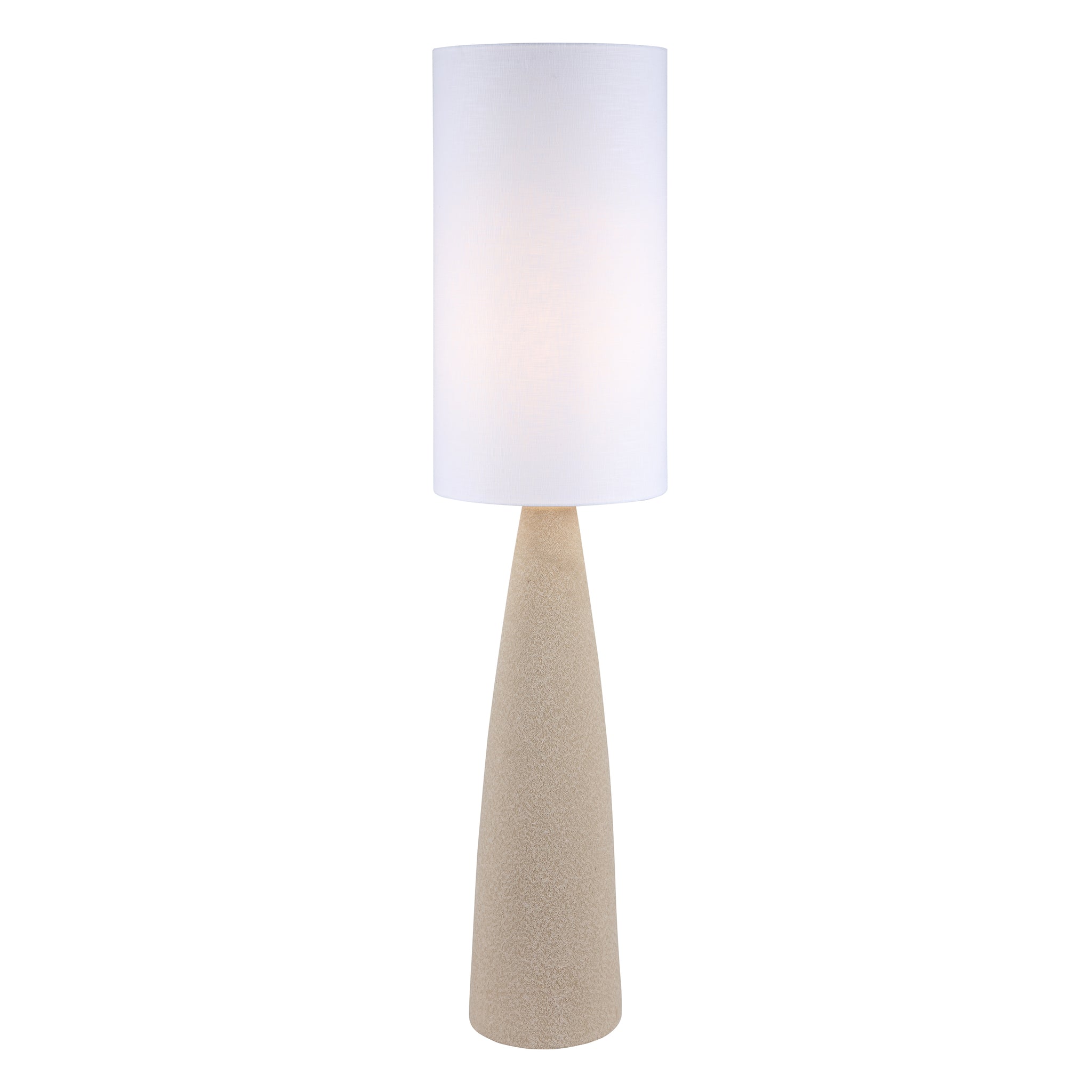 42006-20-1, Sandy Grey Ceramic Floor Lamp w/White Linen