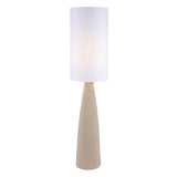 # 42006-20-1, Sandy Grey Ceramic Floor Lamp w/White Linen Shade, Size:11-7/8" Dia. x 51-1/2"H, E26 Socket, Bulb Not Included
