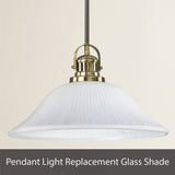# 25301-64-1, Alabaster Glass Shade for Medium Base Socket Torchiere Lamp, Swag Lamp, Pendant, Island Fixture, 12-7/8" Diameter x 5-3/4" Height