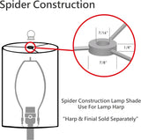 # 38901-2,Hardback Empire Transitional Collapsible Spider Lamp Shade/Dark Grey Linen Fabric,17"Top x 18"Bottom x 11-1/2"Slant,Set of 2