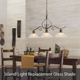 # 25305-64-1, Frosted Octagon Glass Shade for Medium Base Socket Torchiere Lamp, Swag Lamp, Pendant, Island Fixture, 1-5/8" Fitter, 9-3/4" Diameter x 3-1/2" Height