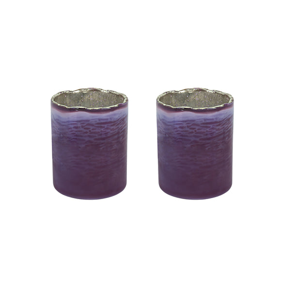 # 16002-2 Purple Glass Votive Candle Holder 3-1/2