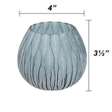 # 16004-2 Blue Glass Votive Candle Holder 4" Diameter x 3-1/2" Height, 2 Pack