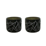 # 16006-2 Black Glass Votive Candle Holder 3-1/2" Diameter x 3-1/4" Height, 2 Pack