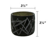 # 16006-1 Black Glass Votive Candle Holder 3-1/2" Diameter x 3-1/4" Height, 1 Pack
