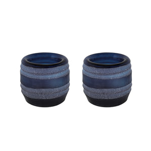 # 16007-2 Blue Glass Votive Candle Holder 3-1/2" Diameter x 3-1/2" Height, 2 Pack