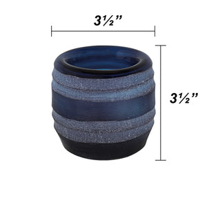 # 16007-1 Blue Glass Votive Candle Holder 3-1/2" Diameter x 3-1/2" Height, 1 Pack