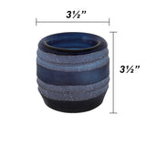 # 16007-2 Blue Glass Votive Candle Holder 3-1/2" Diameter x 3-1/2" Height, 2 Pack