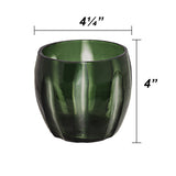 # 16009-1 Green Glass Votive Candle Holder 4-1/4" Diameter x 4" Height, 1 Pack