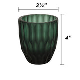 # 16011-2 Green Glass Votive Candle Holder 3-1/4" Diameter x 4" Height, 2 Pack