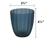 # 16012-2 Blue Glass Votive Candle Holder 3-3/4" Diameter x 4-1/4" Height, 2 Pack