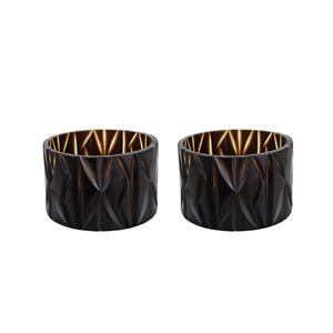 # 16016-2 Brown Glass Votive Candle Holder 4-3/4" Diameter x 3-1/4" Height, 2 Pack