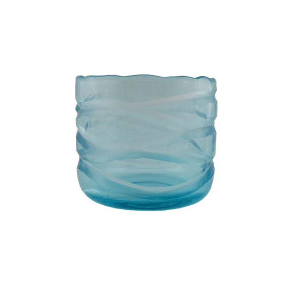 # 16017-1 Blue Glass Votive Candle Holder 3-1/4