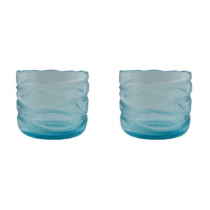 # 16017-2 Blue Glass Votive Candle Holder 3-1/4" Diameter x 3-1/4" Height, 2 Pack