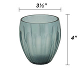 # 16018-2 Grey Blue Glass Votive Candle Holder 3-1/2" Diameter x 4" Height, 2 Pack