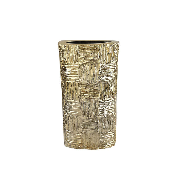 # 17002-11, Gold Aluminum Solid Vase, Centerpiece Home Decor For Living Room Decor, Bedroom Decor, Decorative Vase, 6