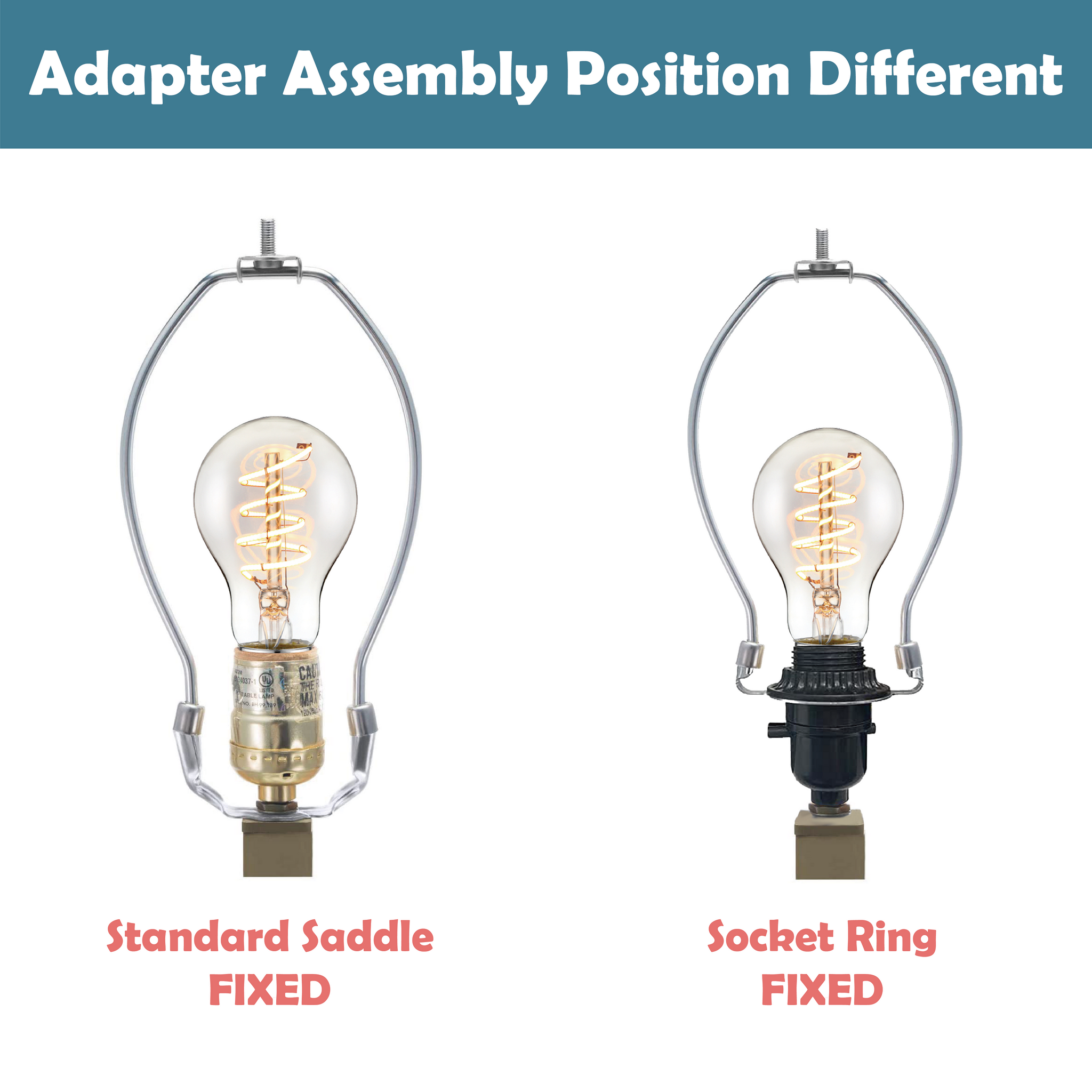 E26 Socket Harp Aspen Creative Lamp Shade Harp Holder - 12 Inch With ...