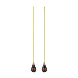 # 20501-12, 12" Walnut Finish Wooden Knob Pull Chain with Metal Top in Polished Brass, 2 Pack