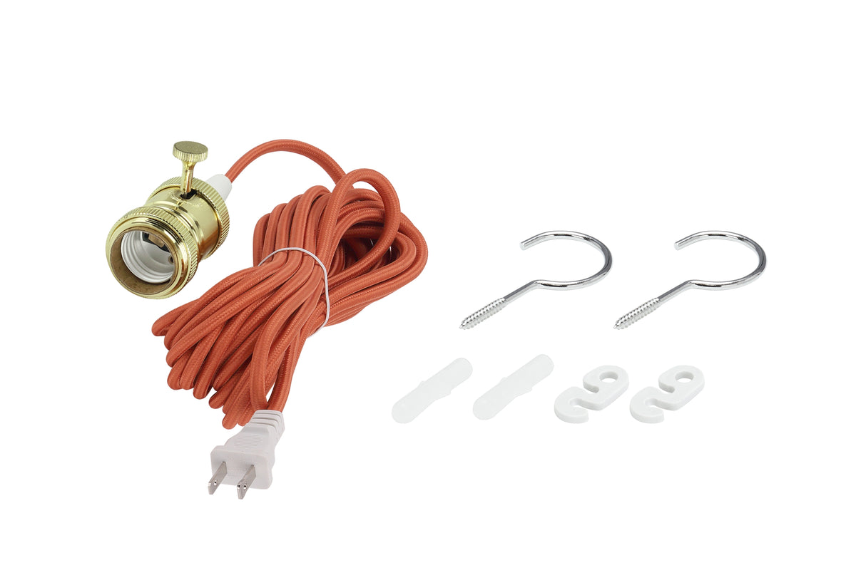# 21007-3 1-Light Plug-in Vintage Style Hanging Socket Pendant Fixture ...