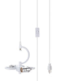 # 72153-21 Two-Light Plug-In Swag Pendant Light Conversion Kit with Transitional Hardback Empire Fabric Lamp Shade, Off White, 15" width