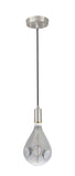 # 21046, One-Light Hanging Socket Pendant Fixture with Matte Satin Nickel Socket and 5 feet of Black Cord