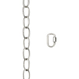 # 21108-31,Steel 6 Feet Heavy Duty Chain & Quick Link Connector for Hanging Up Maximum Weight 40 Pounds-Lighting Fixture/Swag Light/Plant in Brushed Nickel.11 Gauge.