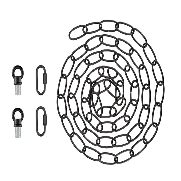 # 21109-91,Steel 6 Feet Heavy Duty Chain & Quick Link Connector for Hanging Up Maximum Weight 40 Pounds-Lighting Fixture/Swag Light/Plant in Matt Black.11 Gauge.