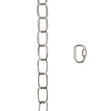 # 21111-11,Steel 3 Feet Heavy Duty Chain & Quick Link Connector for Hanging Up Maximum Weight 40 Pounds-Lighting Fixture/Swag Light/Plant in Nickel.11 Gauge.