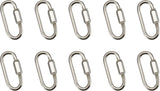 # 21112-11,10 Pack Heavy Duty Chain Connecting Link.Size:1-3/4"L x 3/4"W. Finish:Nickel.Gauge:4mm.