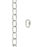 # 21113-11,Steel 6 Feet Heavy Duty Chain & Quick Link Connector for Hanging Up Maximum Weight 40 Pounds-Lighting Fixture/Swag Light/Plant in Nickel.11 Gauge.