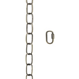 # 21113-51,Steel 6 Feet Heavy Duty Chain & Quick Link Connector for Hanging Up Maximum Weight 40 Pounds-Lighting Fixture/Swag Light/Plant in Antique Brass.11 Gauge.