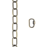 # 21117-51,Steel 17 Feet Heavy Duty Chain & Quick Link Connector for Hanging Up Maximum Weight 50 Pounds-Lighting Fixture/Swag Light/Plant in Antique Brass.9 Gauge.