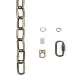 # 21119-51,Steel 1 Feet Heavy Duty Chain & Quick Link Connector for Hanging Up Maximum Weight 120 Pounds-Lighting Fixture/Swag Light/Plant in Antique Brass.6 Gauge.