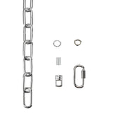 # 21119-71,Steel 1 Feet Heavy Duty Chain & Quick Link Connector for Hanging Up Maximum Weight 120 Pounds-Lighting Fixture/Swag Light/Plant in Chrome.6 Gauge.