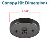 # 21505-1X, Oil Rubbed Bronze Contemporary Chandelier Fixture Canopy Kit, 5-1/8" Diameter with Loop, 7/16" Center Hole