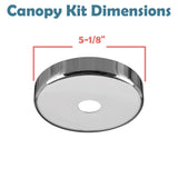 # 21506-3X Chrome Contemporary Chandelier Fixture Canopy, 5-1/8" Diameter, 1" Center Hole