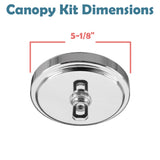 # 21507-3X, Chrome Transitional Chandelier Fixture Canopy Kit, 5-1/8" Diameter with Collar Loop, 1" Center Hole