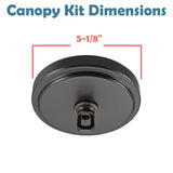 # 21507-5X, Matte Black Transitional Chandelier Fixture Canopy Kit, 5-1/8" Diameter with Collar Loop, 1" Center Hole