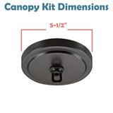 # 21508-1X, Oil Rubbed Bronze Transitional Chandelier Fixture Canopy Kit, 5-1/2" Diameter with Collar Loop, 1" Center Hole