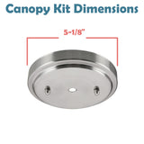 # 21509-3X, Brushed Nickel Transitional Chandelier Fixture Canopy Kit w/Universal Cross Bar, 5-1/8" Diameter, 7/16" Center Hole