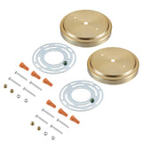 # 21509-4X, Warm Brass Transitional Chandelier Fixture Canopy Kit w/Universal Cross Bar, 5-1/8" Diameter, 7/16" Center Hole