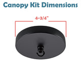 # 21510-1X Contemporary Chandelier Fixture Canopy Kit, 4-3/4" Diameter with Hook, 7/16" Center Hole, Matte Black, 1 Sets/Pack