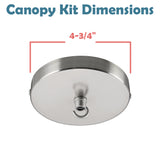 # 21510-4X Contemporary Chandelier Fixture Canopy Kit, 4-3/4" Diameter with Hook, 7/16" Center Hole, Brushed Nickel, 1 Sets/Pack