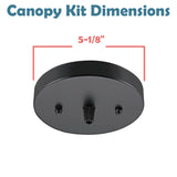 # 21512-1X Contemporary Fixture Canopy Kit, 5-1/8" Diameter, 7/16" Center Hole, Matte Black, 1 Sets/Pack