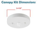 # 21512-2X Contemporary Fixture Canopy Kit, 5-1/8" Diameter, 7/16" Center Hole, Matte White, 1 Sets/Pack