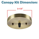 # 21512-4X Contemporary Fixture Canopy Kit, 5-1/8" Diameter, 7/16" Center Hole, Antique Brass, 1 Sets/Pack