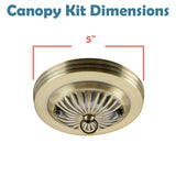 # 21513-2X Traditional Fixture Canopy Kit, 5" Diameter with Loop, 7/16" Center Hole, Antique Brass, 1 Sets/Pack