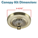 # 21516-2X Transitional Fixture Canopy Kit, 4-3/4 Diameter with Collar Loop, 1" Center Hole, Antique Brass, 1 Sets/Pack