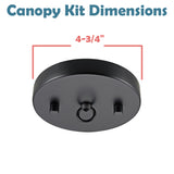 # 21517-1X Contemporary Fixture Canopy Kit, 4-3/4" Diameter with Loop, 7/16" Center Hole, Matte Black, 1 Sets/Pack