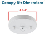 # 21517-2X Contemporary Fixture Canopy Kit, 4-3/4" Diameter with Loop, 7/16" Center Hole, Matte White, 1 Sets/Pack